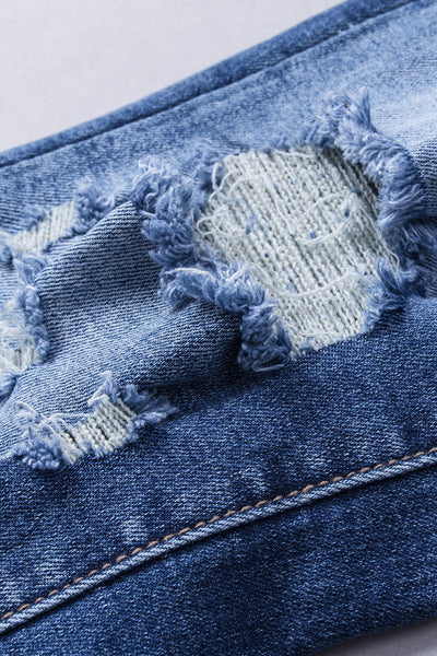 Women's High-Waisted Distressed Bootcut Flare Jeans