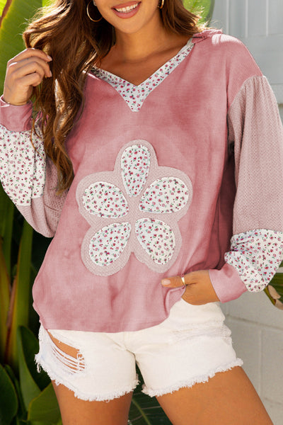 Women's Cozy Floral Patchwork Hoodie - Vibrant Casual Sweatshirt for Springtime Comfort and Everyday Style