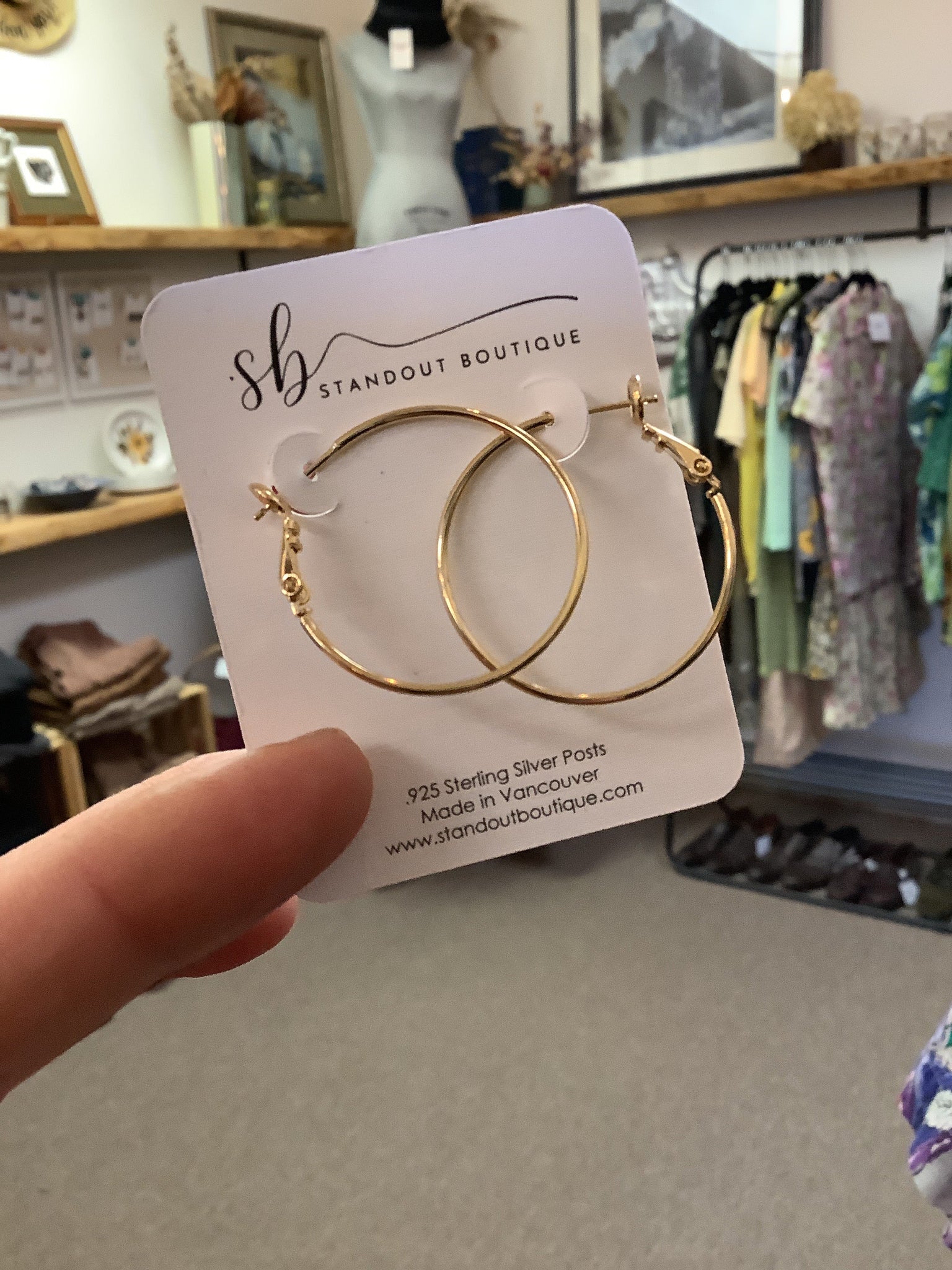 Standout Boutique Thin Gold Hoops