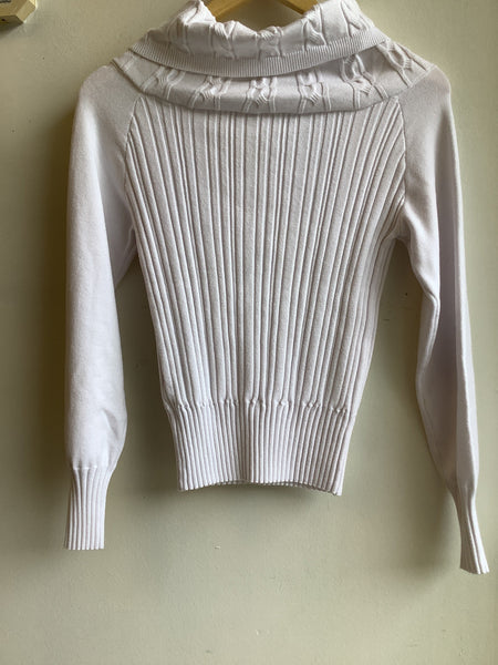 Y2K Ribbed Cowl Neck Sweater