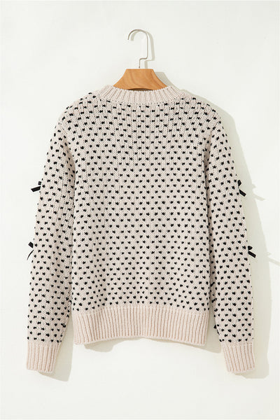 Elegant Women's Soft Knit Bow Sweater - Stylish & Comfortable for Casual or Dressy Outfits, Perfect Year-Round