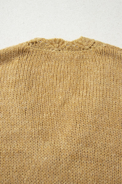 Cozy Soft Knit Women's Lantern Sleeve Cardigan - Stylish Layering Essential for Fall and Winter Outfits