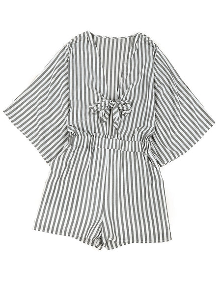 Check Print Buttons Lace-Up Shirt Dress