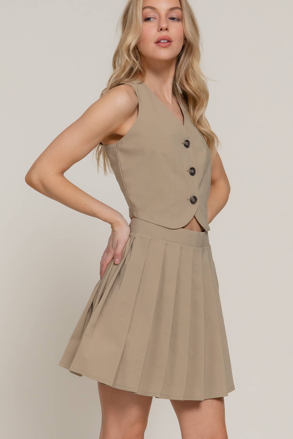 Sahara Pleated Mini Skirt