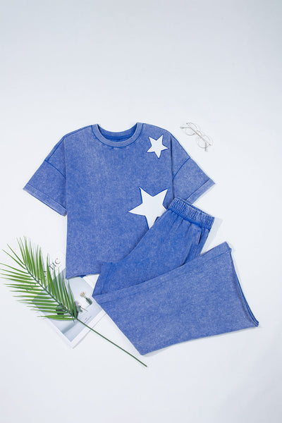 Stylish Women's Blue Pants Set - Versatile Casual or Office Outfit with Comfortable Fit and Modern Design