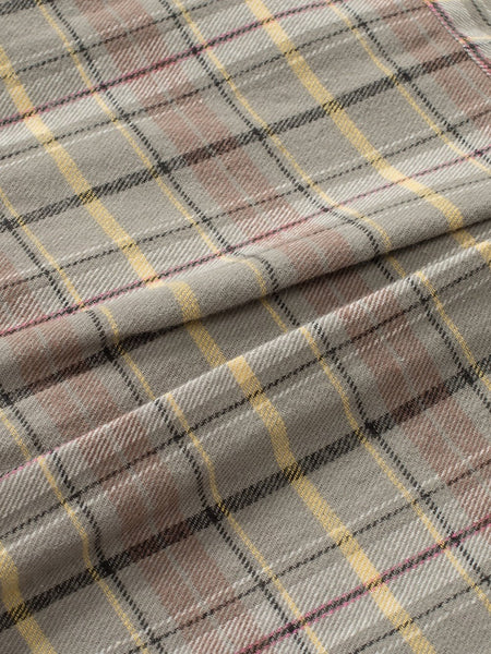 Rustic Brown Patchwork Plaid Shacket with Raw Edge Finishing