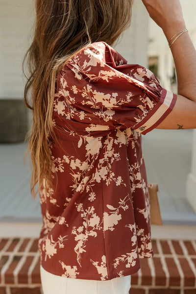 Stylish Women's Red Blouse - Flattering Casual Top for Everyday Elegance and Comfort