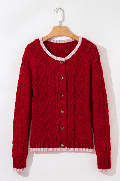 Cozy Knit Festive Cardigan for Women  Stylish Layering Piece for Holiday Gatherings and Winter Celebrations