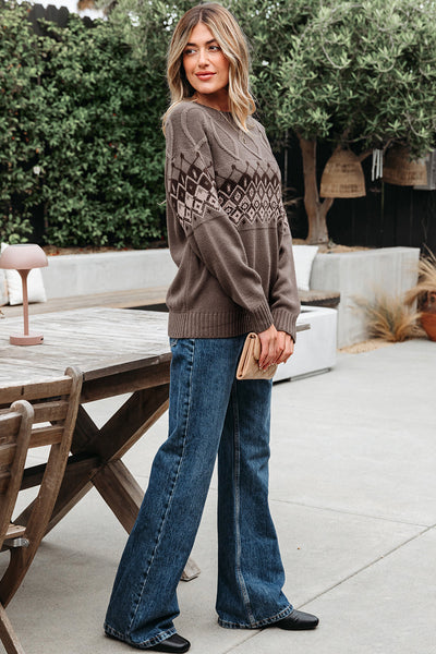 Cozy Women's Boho Western Sweater Cardigan - Long Sleeve, Relaxed Fit, Ideal for Fall Layering and Chic Style
