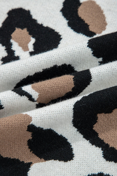 Cozy Women's Leopard Print Patchwork Sweater - Stylish Fall Layering Essential in Warm Tones