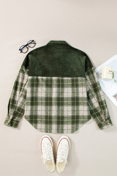 Casual Plaid Corduroy Jacket