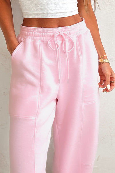 Women's Light Pink Comfort Fit Jogger Pants - Soft, Stylish Loungewear for Casual and Athleisure Looks