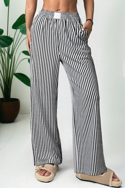 Trendy Women's Lightweight Striped Casual Pants - Comfortable Fit for Everyday Style in Fashionable Colors