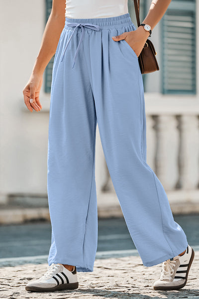 Stylish Women's Soft Pleated Wide-Leg Pants - Comfortable Casual Fit for Everyday Chic Looks