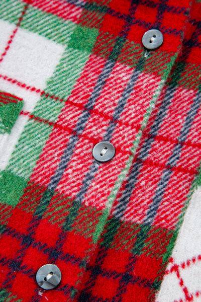 Cozy Women's Red Plaid Flannel Shacket for Holiday Gatherings, Casual Style, Perfect Fit for Christmas Celebrations