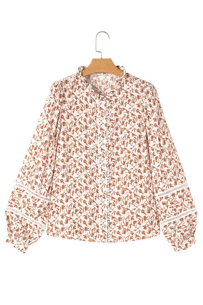 Women's Casual Chic Floral Print Button-Up Shirt in Soft Cotton - Relaxed Fit for Effortless Everyday Style