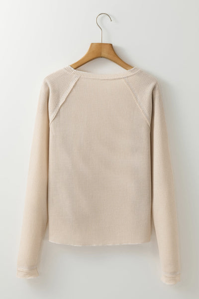 Cozy Women's Soft Pastel Textured Knit Long Sleeve Top - Perfect for Casual Outings and Stylish Layering