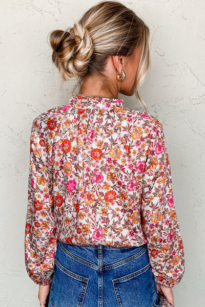 Elegant Floral Cotton Blouse for Women - Relaxed Fit, Perfect for Spring & Summer, Stylish and Comfortable