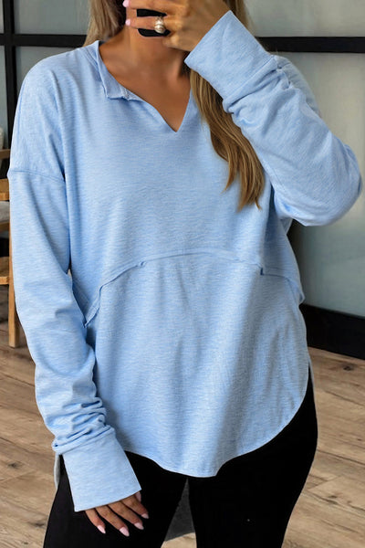 Stylish Women's Soft Cotton Long Sleeve Top - Casual Fit, Ideal for Layering & Everyday Outfits in Classic Colors