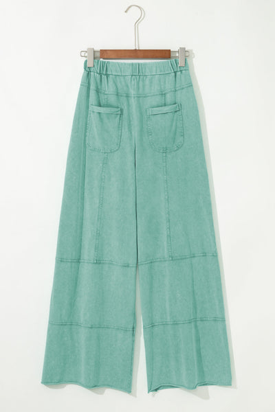 Women's Olive Green Flowy Cargo Pants - Relaxed Fit for Comfortable, Effortless Casual Style and Chic Everyday Wear