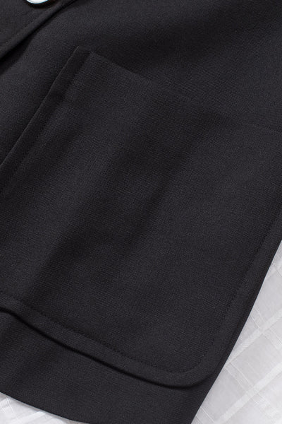 Elegant Lapel Open Front Blazer with Color Block Design