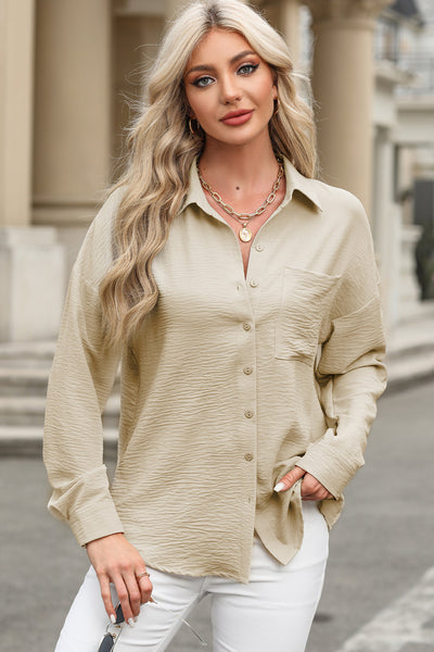 Elegant Lightweight Solid Color Blouse for Women - Casual Fit Top Perfect for Everyday Style and Comfort