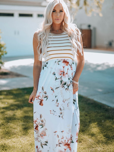 Women's Butterfly Print Chiffon Two-Piece Maxi Set