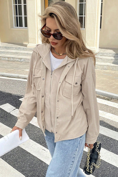 Olive Green Textured Casual Jacket for Women - Lightweight Layering Piece for Everyday Style and Chic Looks