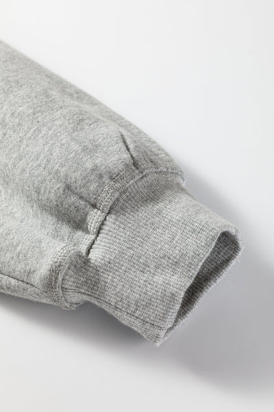 Women's Heather Gray Ruffle Shoulder Hoodie Sweatshirt
