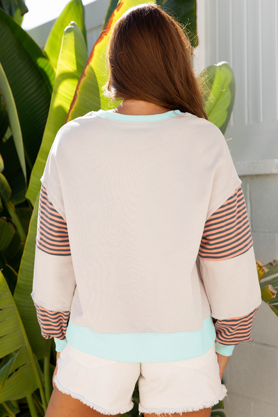 Stylish Women's Cozy Patchwork Sweatshirt - Effortless Casual Layer for Everyday Comfort and Trendy Fashion