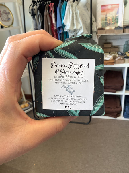 Pumice+Poppyseed+Peppermint Soap- Live Full (Nelson,BC)
