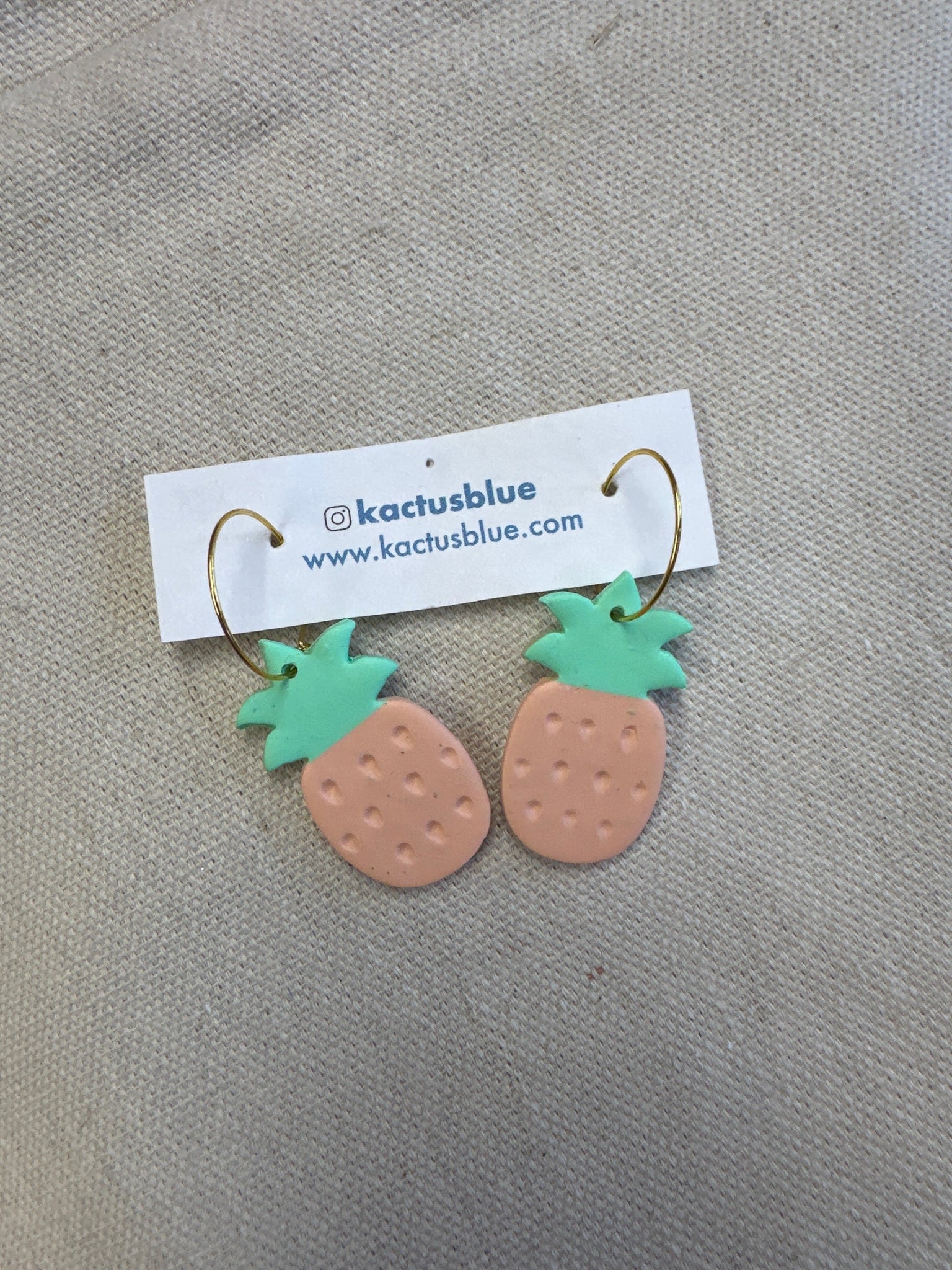 Kactus Blue Pineapple Clay Earrings