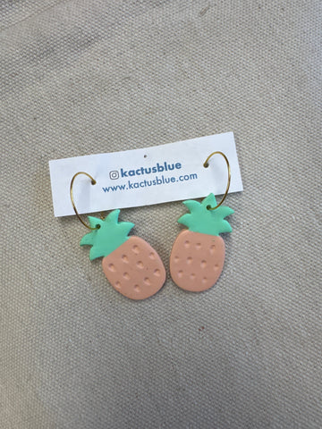 Kactus Blue Pineapple Clay Earrings