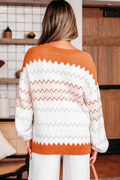 Soft Pastel Geometric Knit Sweater for Women - Cozy, Stylish Layering Essential for Everyday Comfort