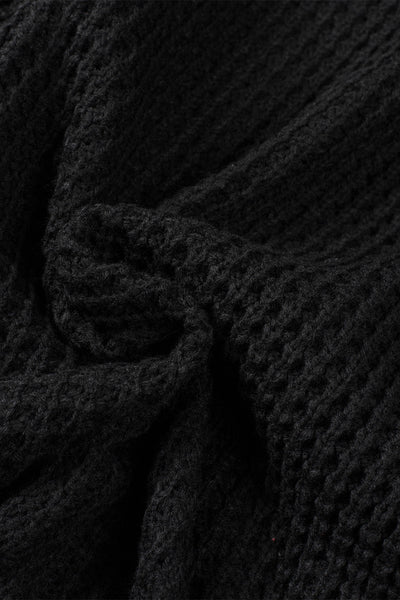Cozy Black Button-Up Turtleneck Sweater for Women - Versatile Chic Style with a Comfortable Fit