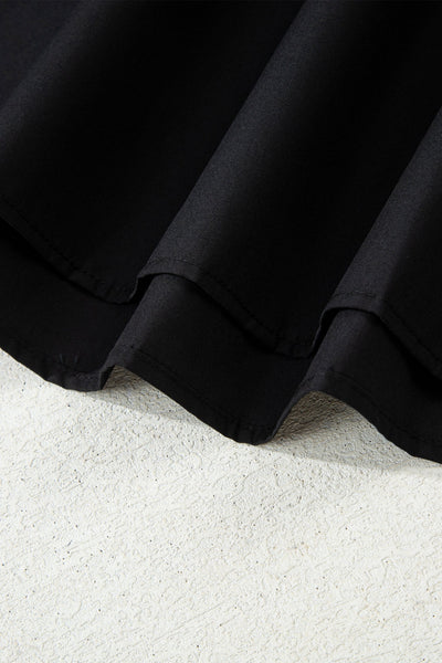 Women's Elegant Women's Black Long Sleeve Blouse - Chic Casual Top with Comfortable Fit for Versatile Everyday Style