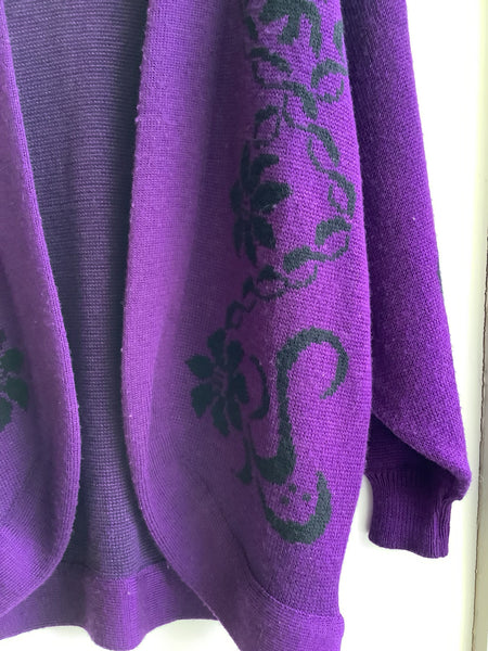 Vintage Knitwear Purple Cardigan