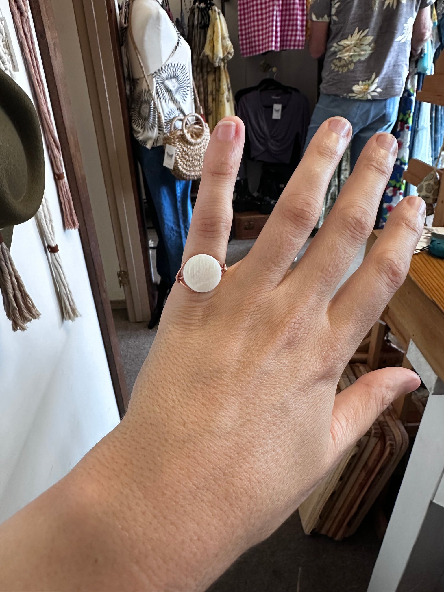Copper Wire White Howlite Calm Ring