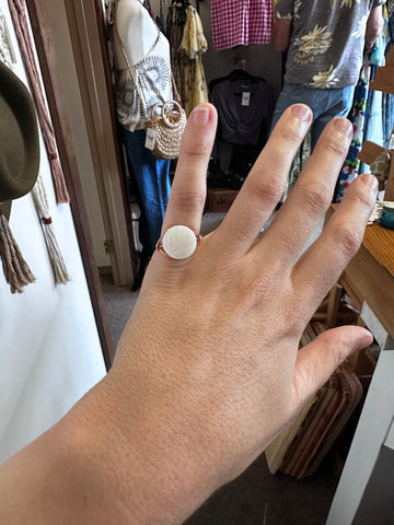 Copper Wire White Howlite Calm Ring