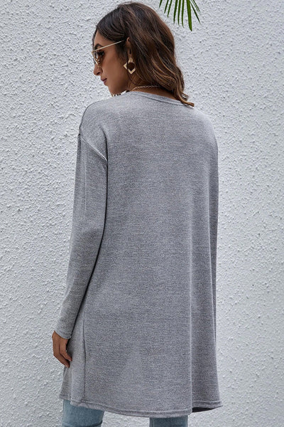 Stylish Women's Lightweight High Rise Open Front Cardigan in Solid Color - Versatile Layering Essential for All Seasons