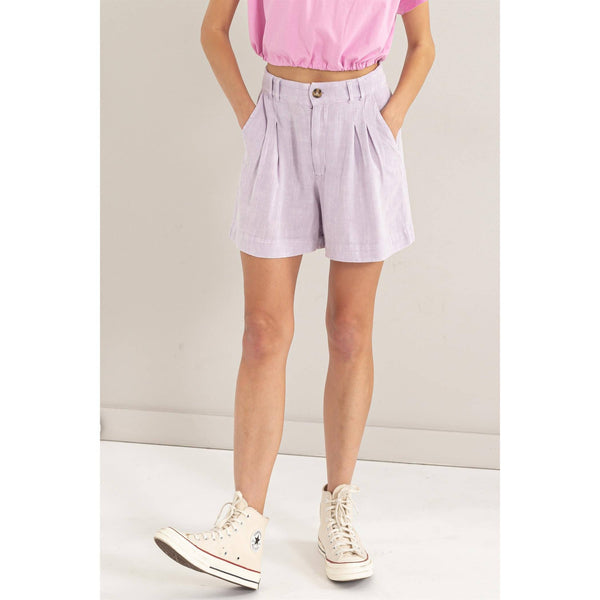 Mineral Washed Linen Shorts