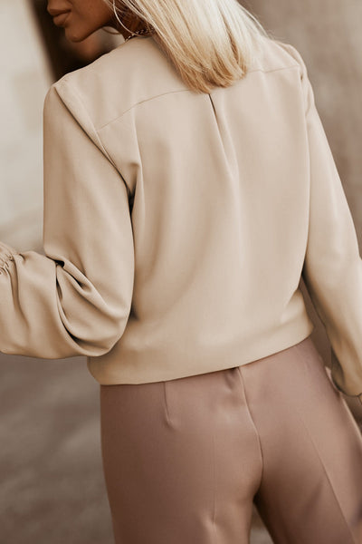 Elegant White V Neck Short Sleeved Blouse
