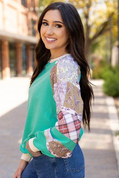 Women's Soft Cotton Blend Casual Raglan Top - Relaxed Fit, Everyday Essential, Available in Various Colors