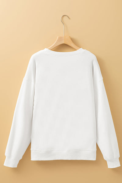 Women's Beige Merry Christmas Graphic Sweatshirt in Cotton Blend