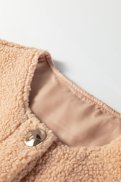 Women's Light French Beige Textured Vest with Metallic Accents