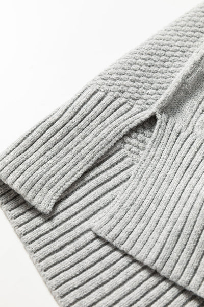 Chic Women's Soft Beige Cable Knit Sweater Dress - Casual Long Sleeve for Effortless Fall Fashion and Comfort