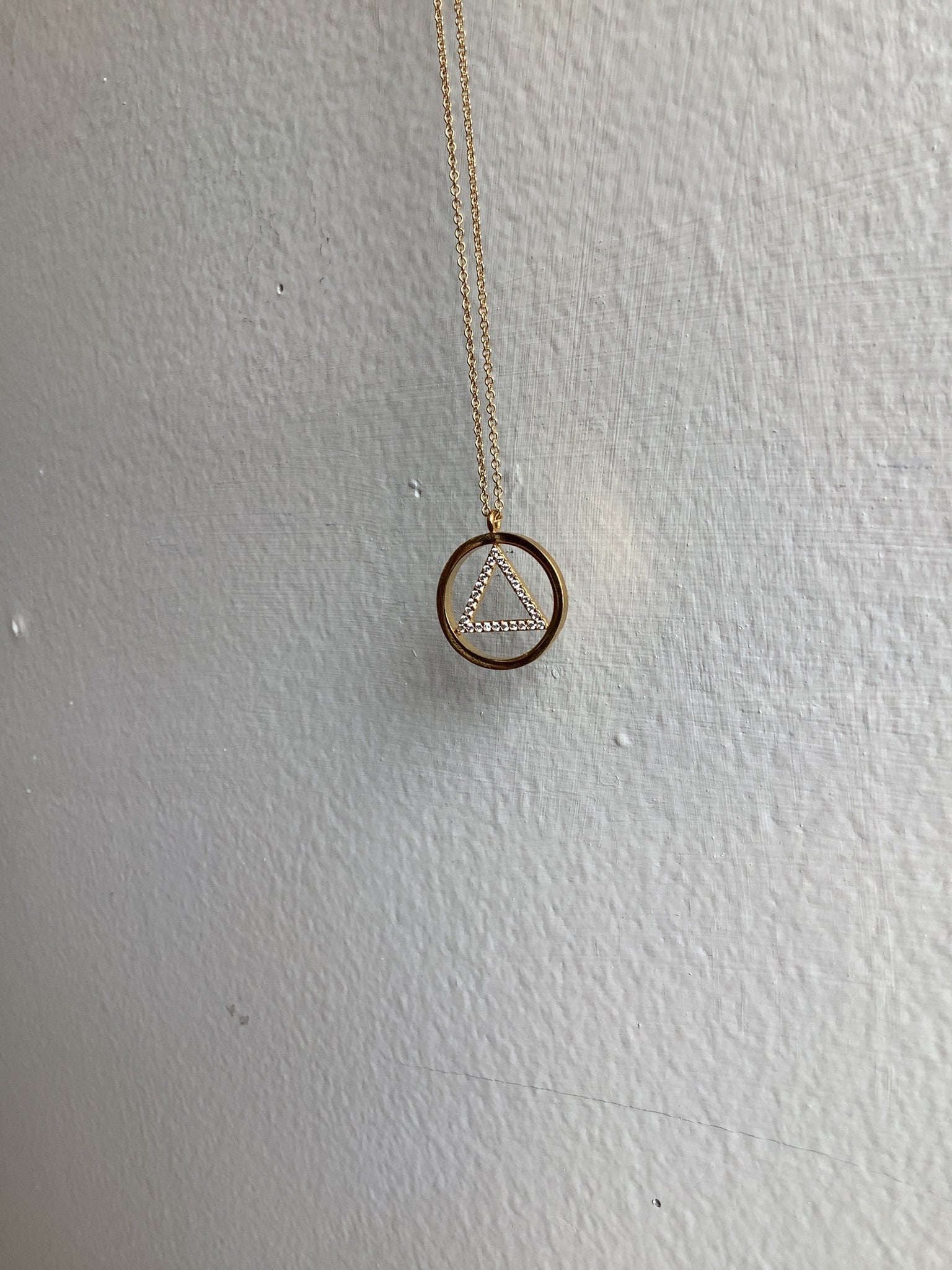 Standout Boutique Triangle Circle Gold Necklace