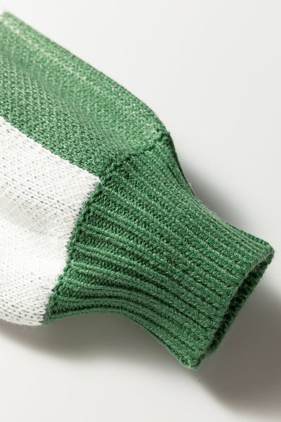 Women's Relaxed Fit Mist Green Checkered Polo Sweater with Classic Collar for Effortless Style and Comfort
