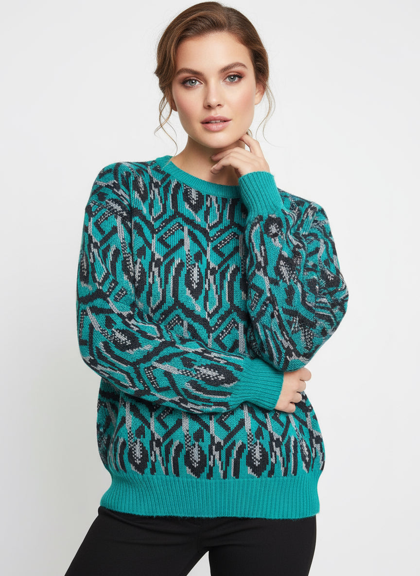 Vintage Geometric Knit Sweater