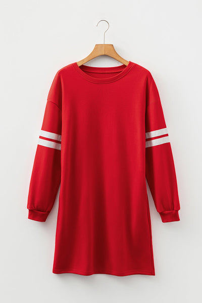 Cozy Cotton Blend Women's Varsity Sweatshirt Dress Trendy Casual Fit for Everyday Style in Chic Colors
